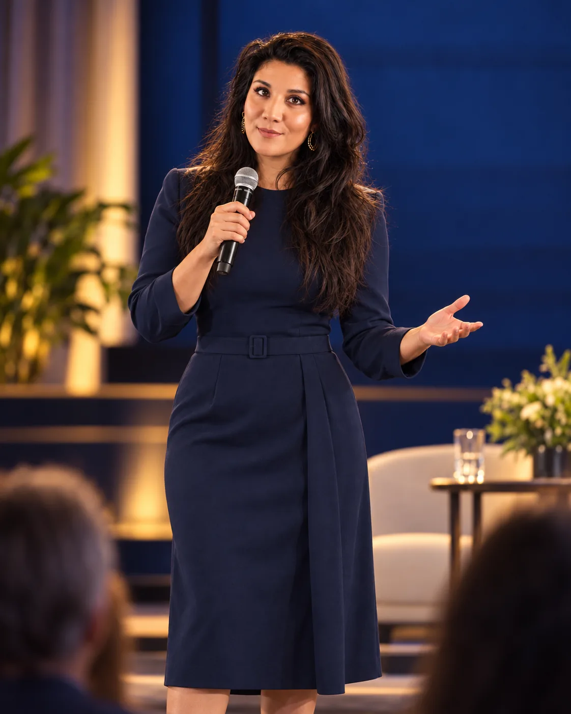 Stephanie Gallardo dando una charla a un equipo